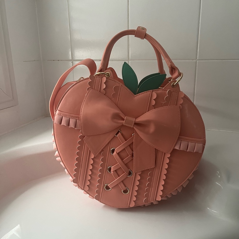 Elegant Peach Bow Mini Bag